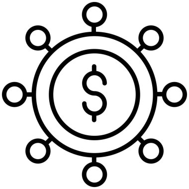 Dolar. Web simgesi basit illüstrasyon