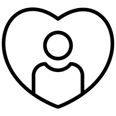 Basit kalp simgesi, vektör illüstrasyonu