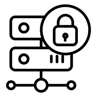 Sunucu web simgesini basit vektör illüstrasyonunu kilitle