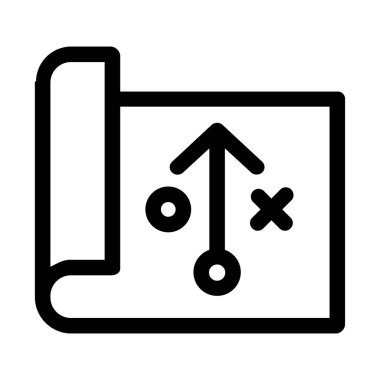 Strateji konsepti, beyaza izole edilmiş minimal vektör simgesi