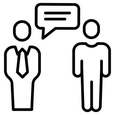 Beyaz arkaplan üzerindeki basit Konuşma vektör resimlemesi