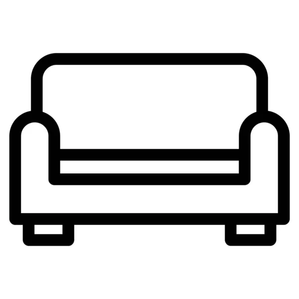 Sofa Egyszerű Vektor Ikon Fehér Háttér — Stock Vector