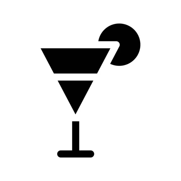 Icône Plate Cocktail Illustration Vectorielle — Image vectorielle