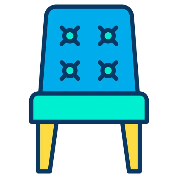 Krzesło Minimalistyczna Ikona Wektora Izolowana Białym — Wektor stockowy