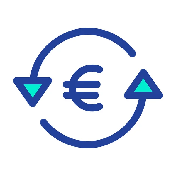 ユーロ通貨の概念シンプルなアートベクトルイラスト — ストックベクタ