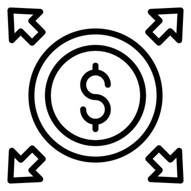 Dolar. Web simgesi basit illüstrasyon