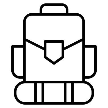 Beyaz arkaplanda basit Sırt çantası vektör resimlemesi