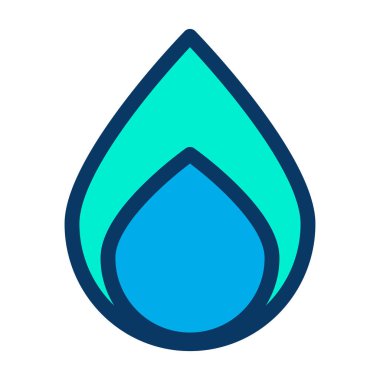 Su damlası ikon vektörü. Web ve mobil uygulamanız için beyaz arkaplanda mavi illüstrasyon izole edildi.