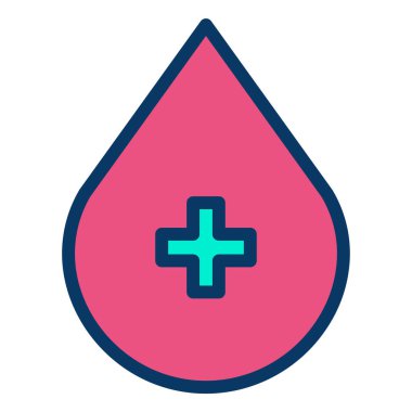 Tıbbi bir ikonun vektör çizimi. Kan!