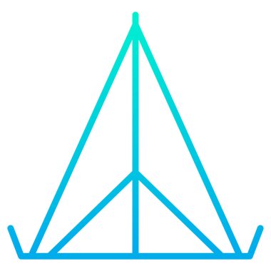 Beyaz arkaplanda çadır, basit vektör simgesi