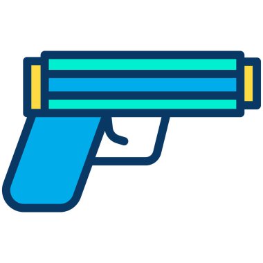 silah minimalist vektör simgesi beyaz üzerinde izole