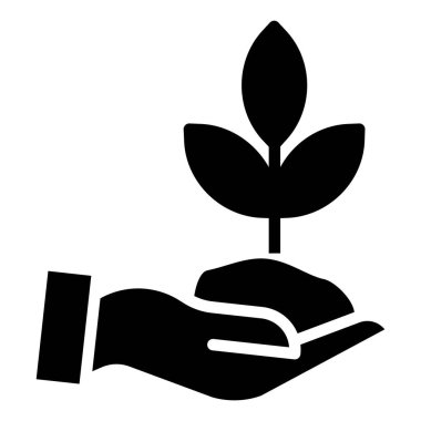 Beyaz üzerine izole edilmiş bitkisel minimalist vektör simgesi olan el 