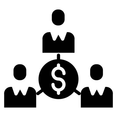 para kazancı minimalist vektör simgesi beyaz üzerinde izole 