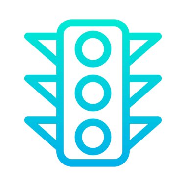 Trafik ışıkları düz simge, vektör illüstrasyonu