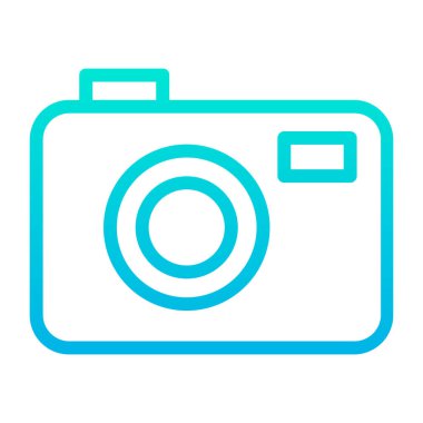 Kamera, minimalist vektör simgesi beyaz üzerinde izole