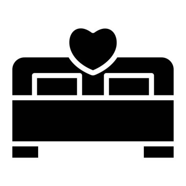 yatak ikonu vektör illüstrasyonu