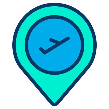 Konum Uçuş Ağı simgesi basit vektör illüstrasyonu