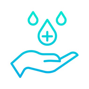 el ele tutuşan su damlası simgesi