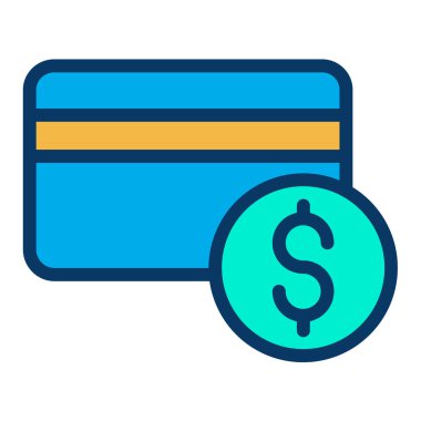 Kredi kartı düz vektör simgesi