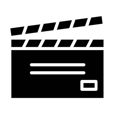 Film alkışlama tahtası simgesi. vektör illüstrasyonu