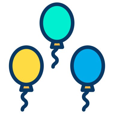 Beyaz arkaplandaki balonların vektör çizimi