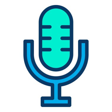 mikrofon simgesi, vektör illüstrasyonu