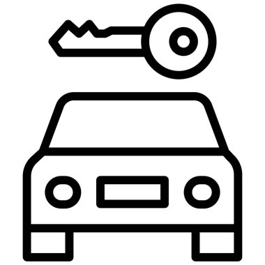 Basit anahtar konsept simgesi, vektör illüstrasyonu