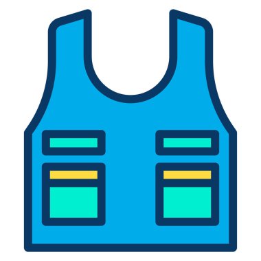 Kurşun geçirmez güvenlik önlüğü, ceket vektör çizimi 