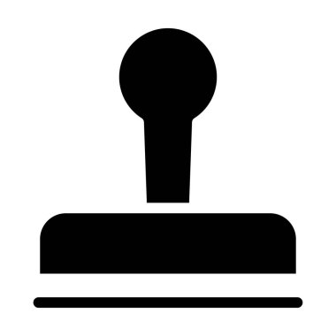 Beyaz arkaplanda izole edilmiş minimalist vektör simgesini damgala