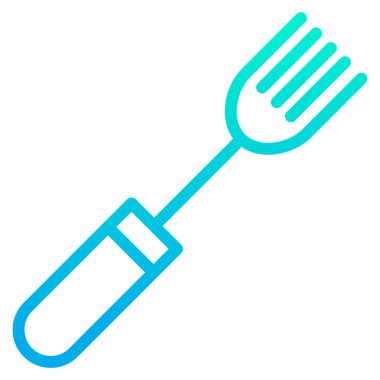 Basit çatal simgesi, vektör illüstrasyonu