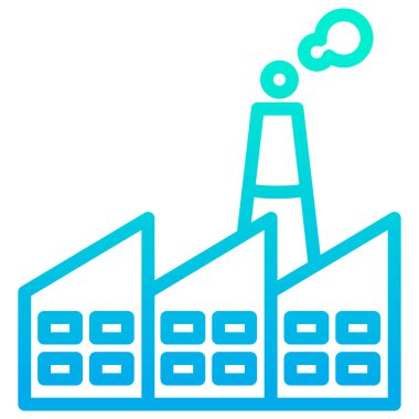 Basit fabrika simgesi, vektör illüstrasyonu