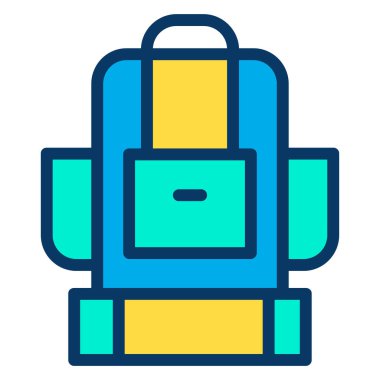 Sırt çantası. Web simgesi basit illüstrasyon