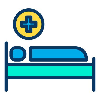 Hastane yatak vektör simgesi