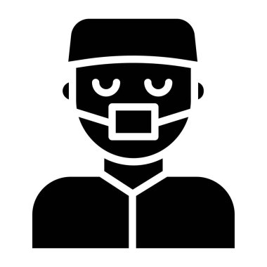 Man face avatar, vektör illüstrasyonu