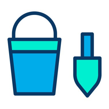 Beyaz arkaplanda basit plaj vektör resimleme