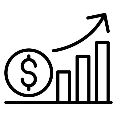 Basit büyüme grafik simgesi, vektör illüstrasyonu