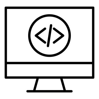 Kodlama. Web simgesi basit illüstrasyon