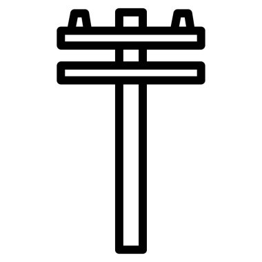 Beyaz üzerinde izole edilmiş kutup minimalist vektör simgesi