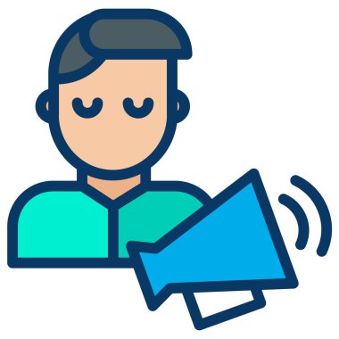 Man Duyuru Web simgesi basit vektör illüstrasyonu