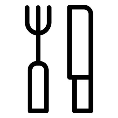 Çatal ve bıçak. Web simgesi basit tasarım