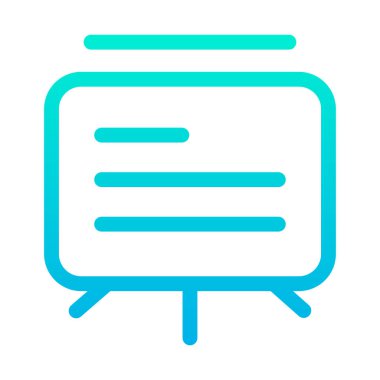 Sunum minimalist vektör simgesi beyaza izole edildi 