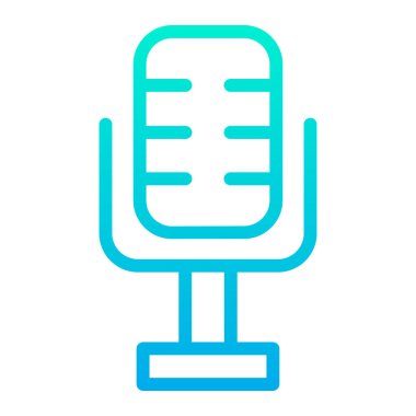 mikrofon simgesi, vektör illüstrasyonu