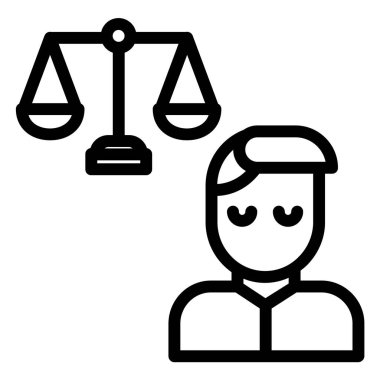 Adalet. Web simgesi basit illüstrasyon