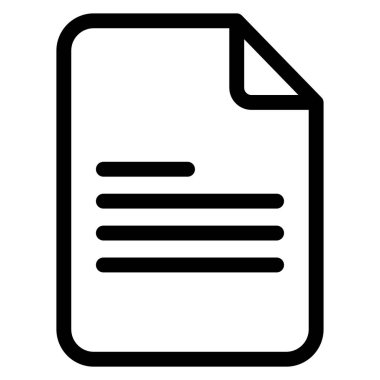 Beyaz arkaplanda basit belge vektör resimleme