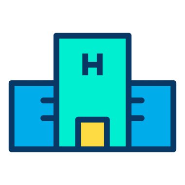 Hastane. Web simgesi basit illüstrasyon
