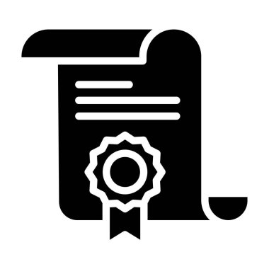 Sertifika. Web simgesi basit illüstrasyon