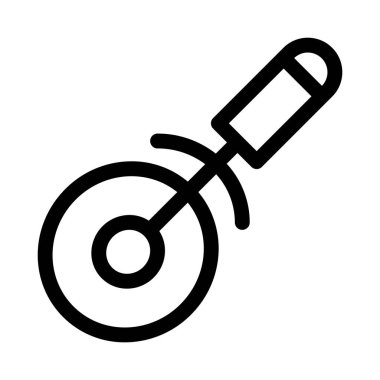 Pizza kesicisi minimalist vektör simgesi beyaza izole edildi