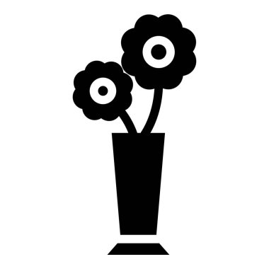 Beyaz arkaplanda basit çiçek vektör resimleme