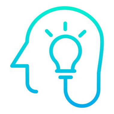 Düşünme süreci, beyaza izole edilmiş minimal vektör simgesi