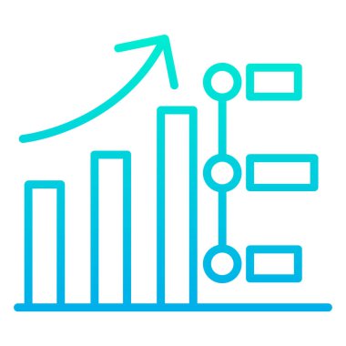 Basit büyüme grafik simgesi, vektör illüstrasyonu